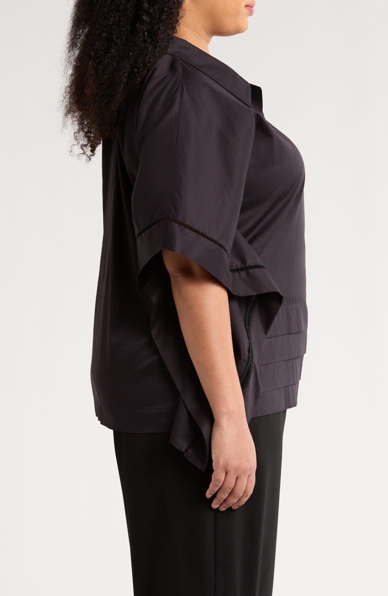 HARSHMAN Harpa Short Sleeve Cotton Button-Up Shirt, Alternate, color, Black