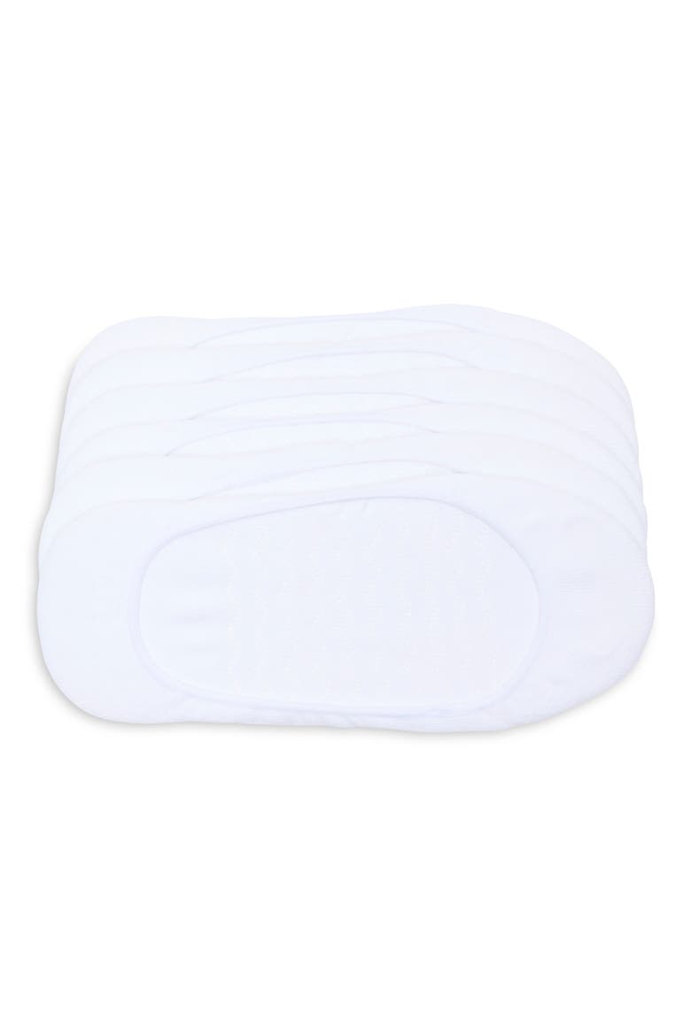 Invisible Comfort 6-Pack Liner Socks, Main, color, WHITE PACK
