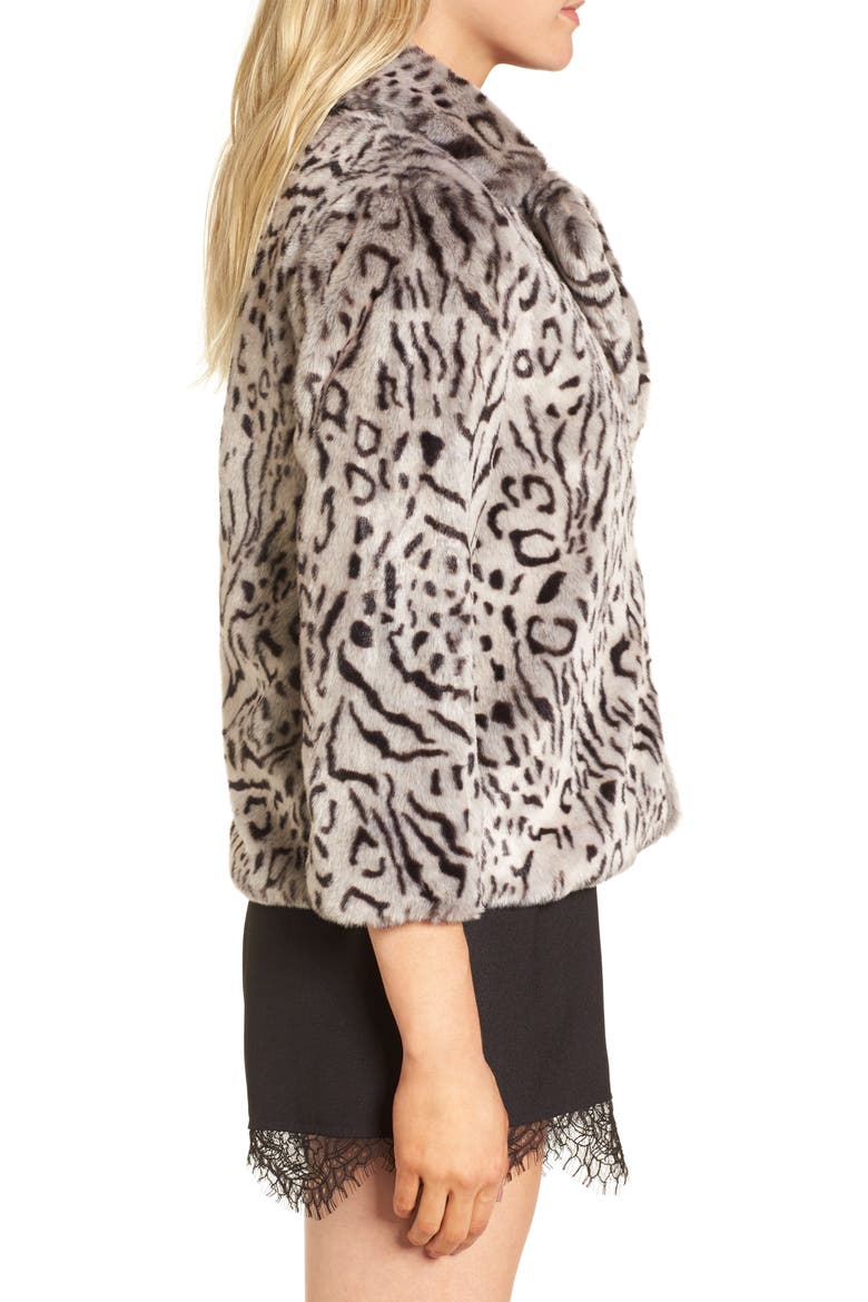 Belle Faux Fur Jacket, Alternate, color, SNOW LEOPARD