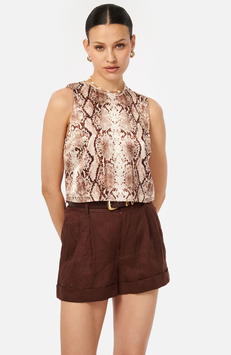 CAMI NYC Romilly Snakeskin Print Sleeveless Crop Top, Alternate, color, 