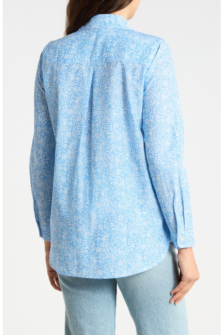 Britt Button Front Shirt, Alternate, color, BLUE/ WHITE