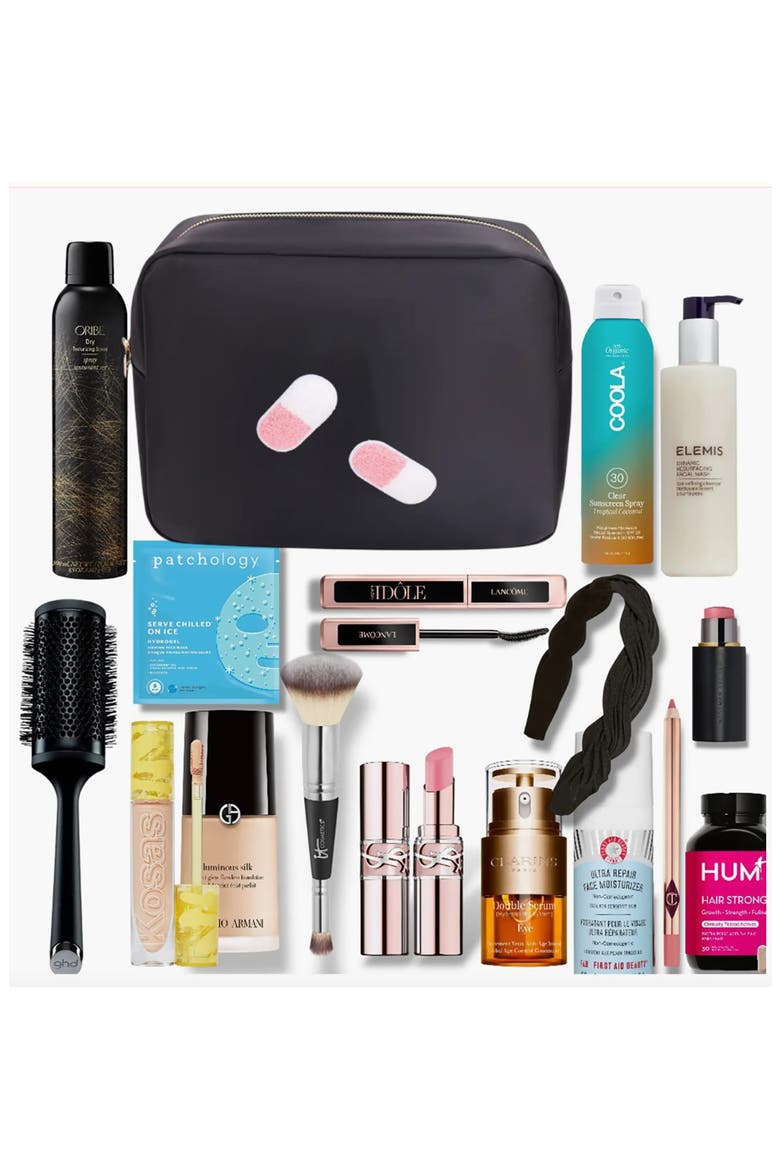 Extra Large Pill Cosmetics Bag, Alternate, color, BLACK