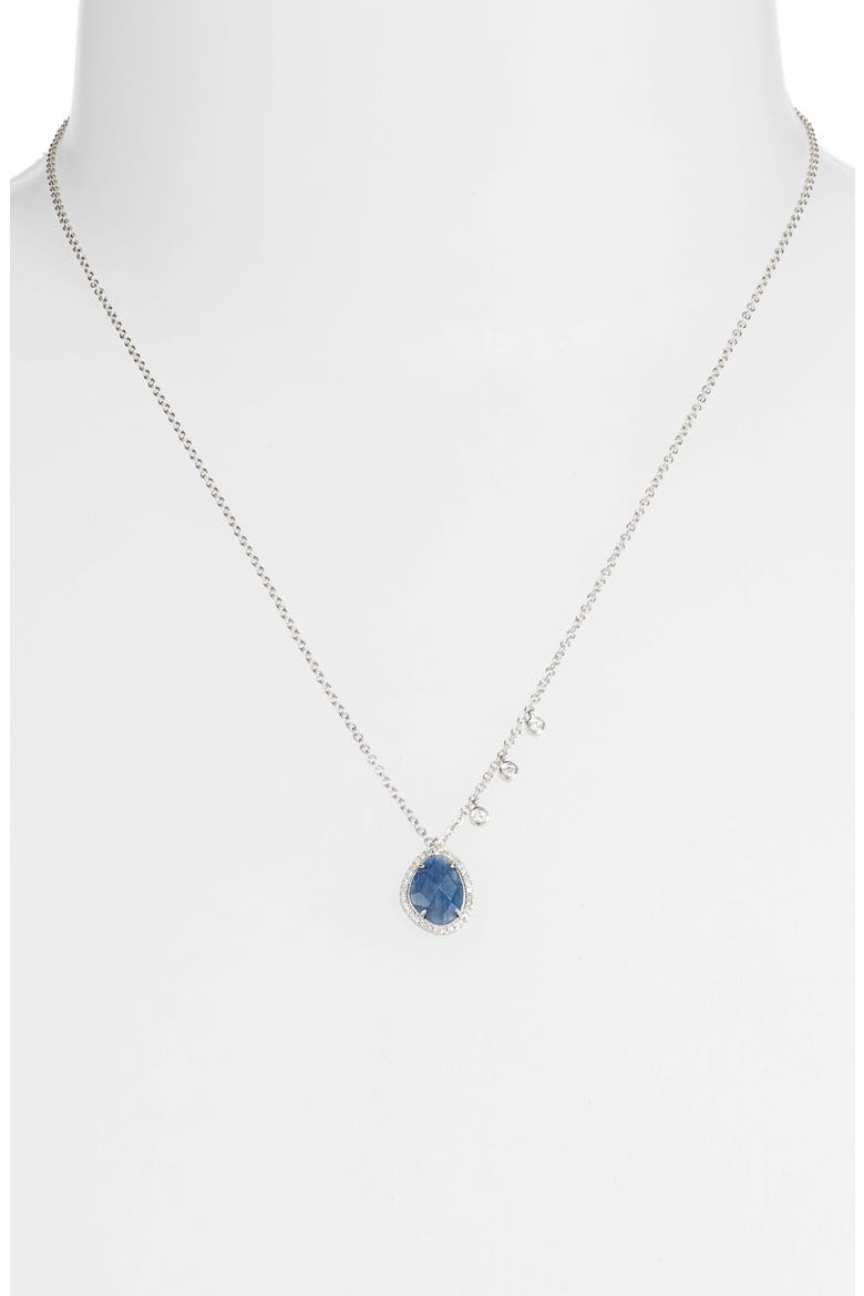 Sapphire & Diamond Pendant Necklace, Alternate, color, YELLOW GOLD