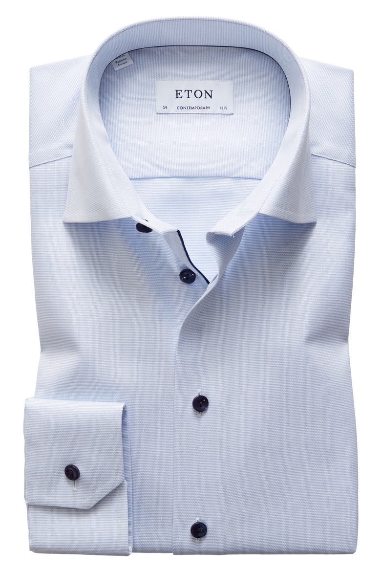Contemporary Fit Solid Dress Shirt, Main, color, BLUE