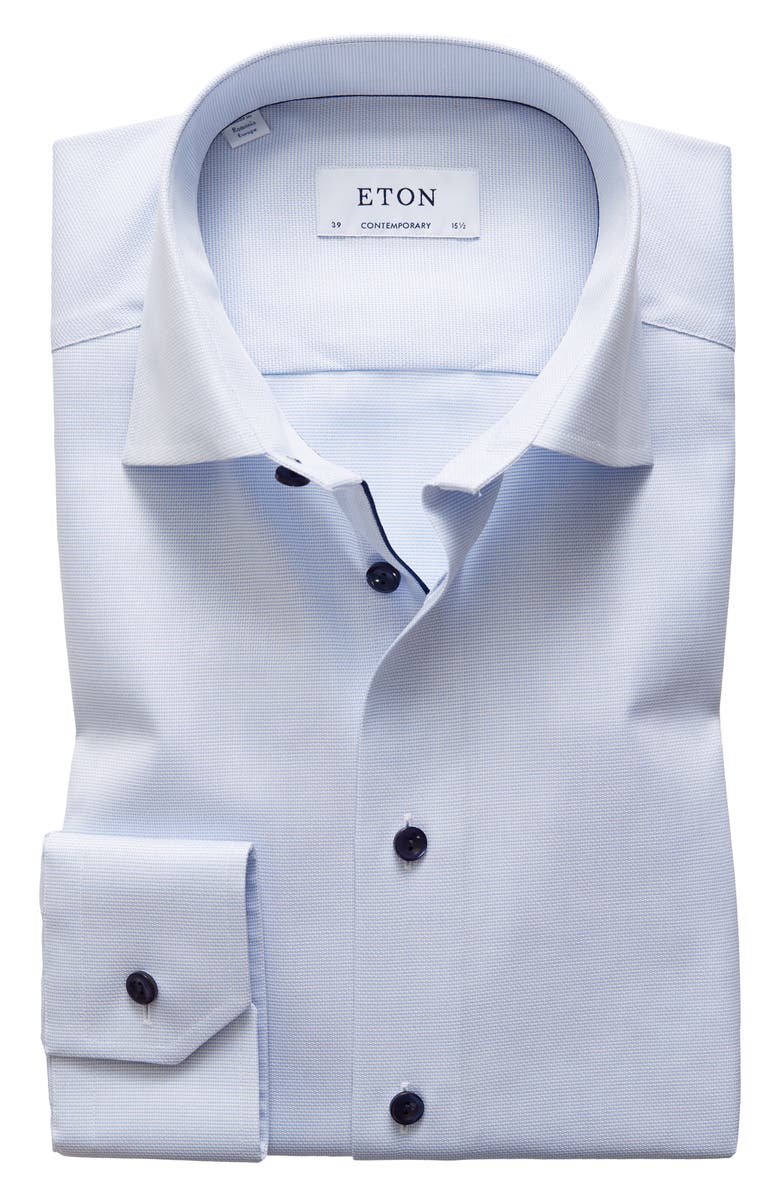 Eton Contemporary Fit Solid Dress Shirt, Main, color, 