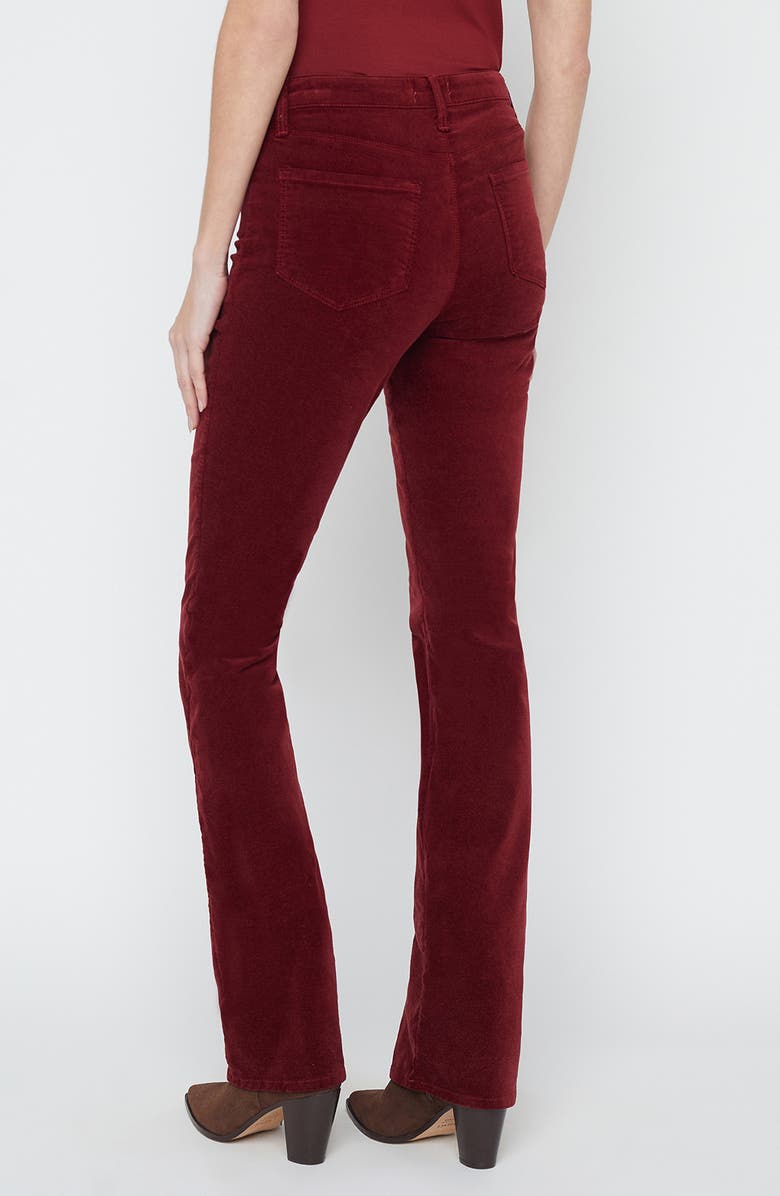 L'AGENCE Stevie High Waist Straight Leg Velvet Pants, Alternate, color, Dark Syrah
