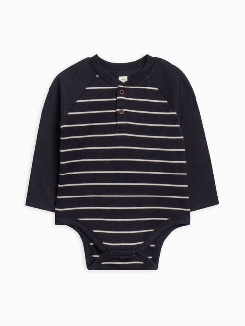 Colored Organics Kids' Organic Lucas Raglan Henley Bodysuit