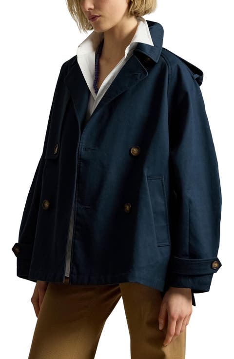 Cotton Twill Balloon Trench Coat