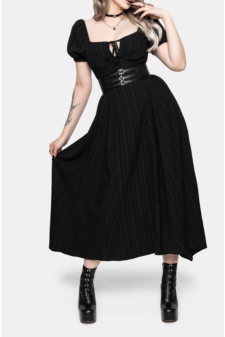 Fenella Keyhole Midi Dress, Main, color, Black