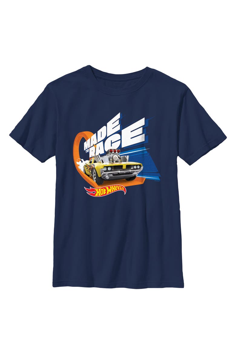 Boy's Hot Wheels Greed Rodger Dodger Made to Race  Graphic T-Shirt, Main, color, Navy Blue