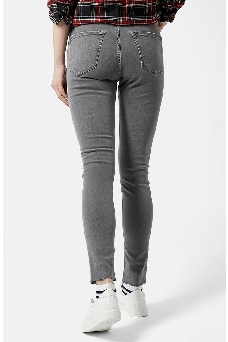 'Jamie' High Rise Ripped Skinny Jeans, Alternate, color, GREY