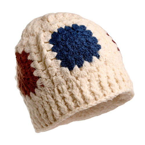 Nirvanna Designs Crochet Patch Hat In White