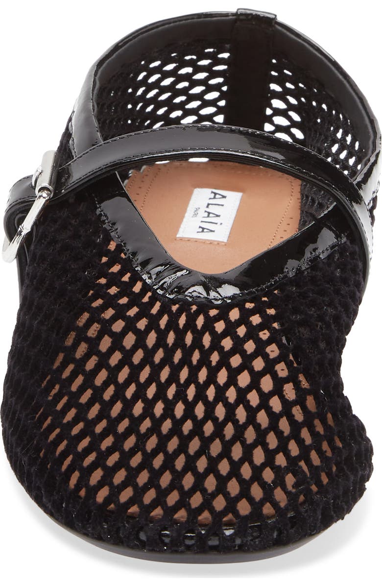 Alaïa Fishnet Mary Jane Flat, Alternate, color,