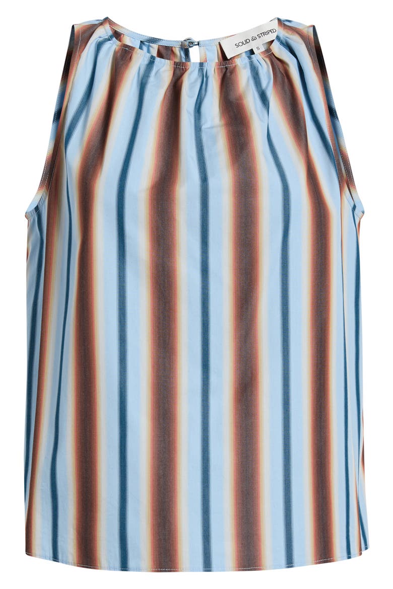 Dev Striped Cotton Sleeveless Top, Alternate, color, OMBRE STRIPE
