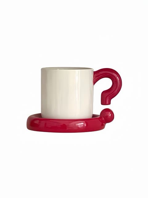 Handmade Ceramic Coffee Mug With Saucer