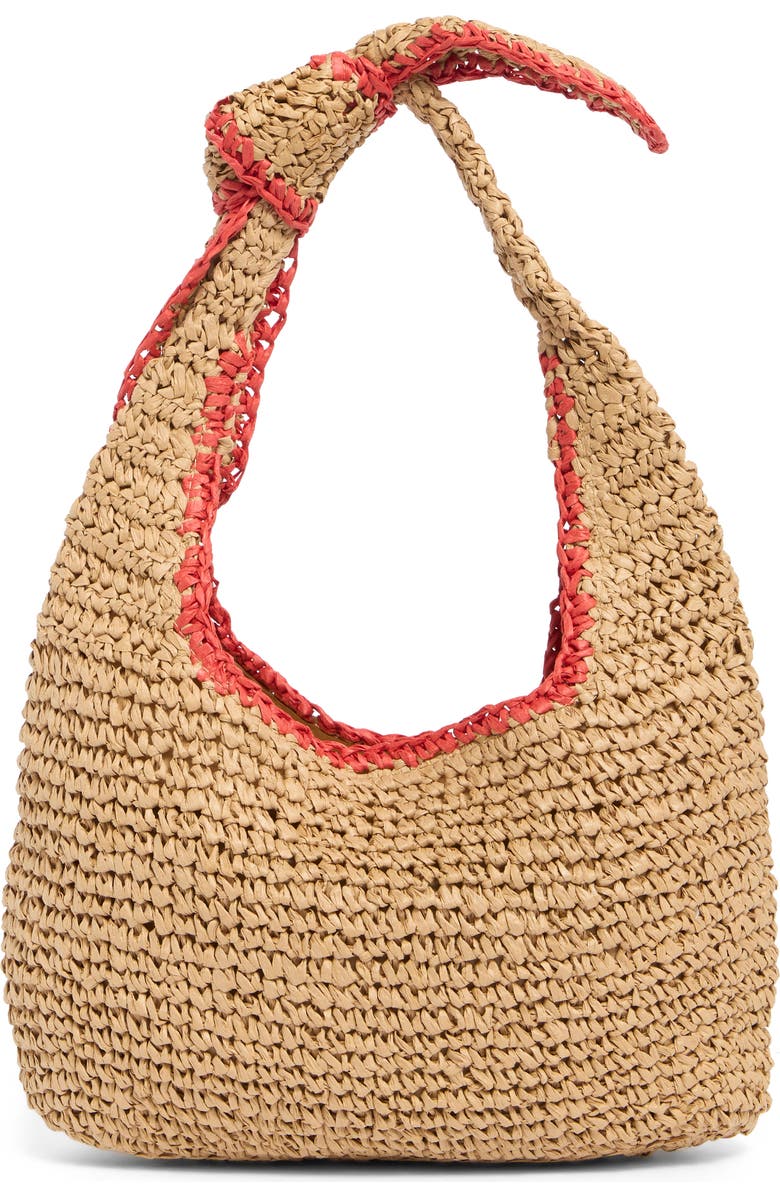 URBAN EXPRESSIONS HANDBAGS Woven Straw Knotted Strap Shoulder Bag, Alternate, color,