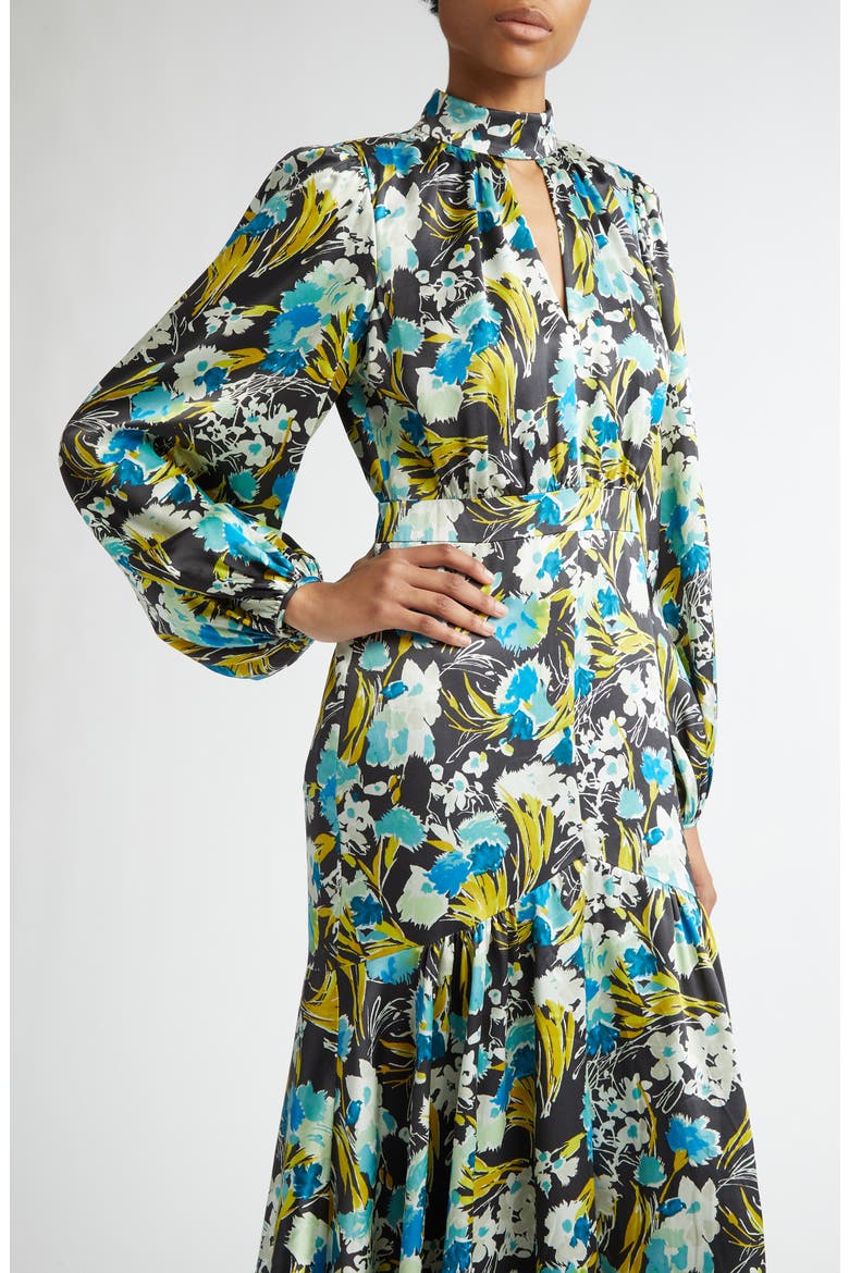 Molly Tossed Floral Long Sleeve Dress, Alternate, color, OBSIDIAN MULTI