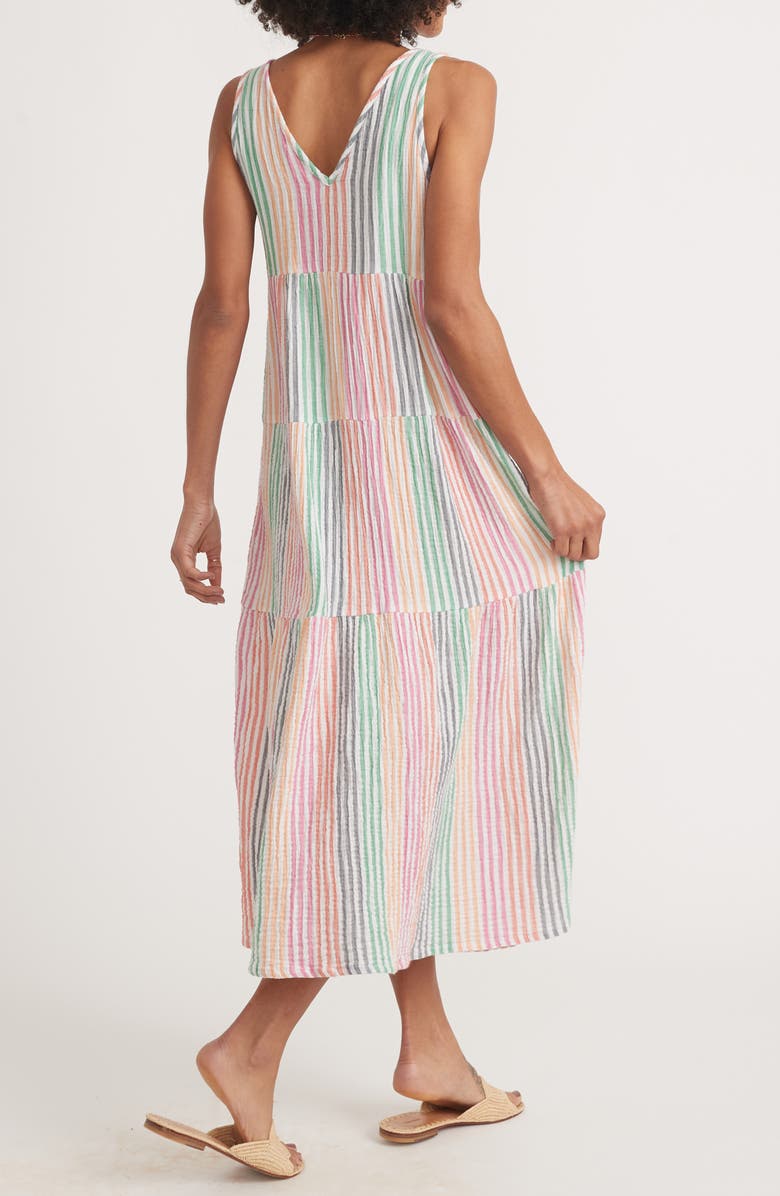 Marine Layer Corinne Stripe Sleeveless Cotton Gauze Maxi Dress, Alternate, color, 