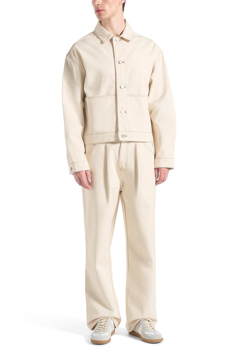 Damien Denim Jacket with Back Pleat, Main, color, Cream