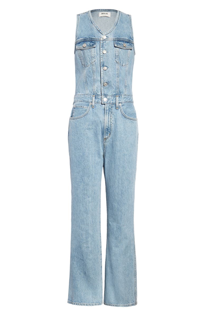 AGOLDE Fitted Sleeveless Denim Jumpsuit, Alternate, color, 