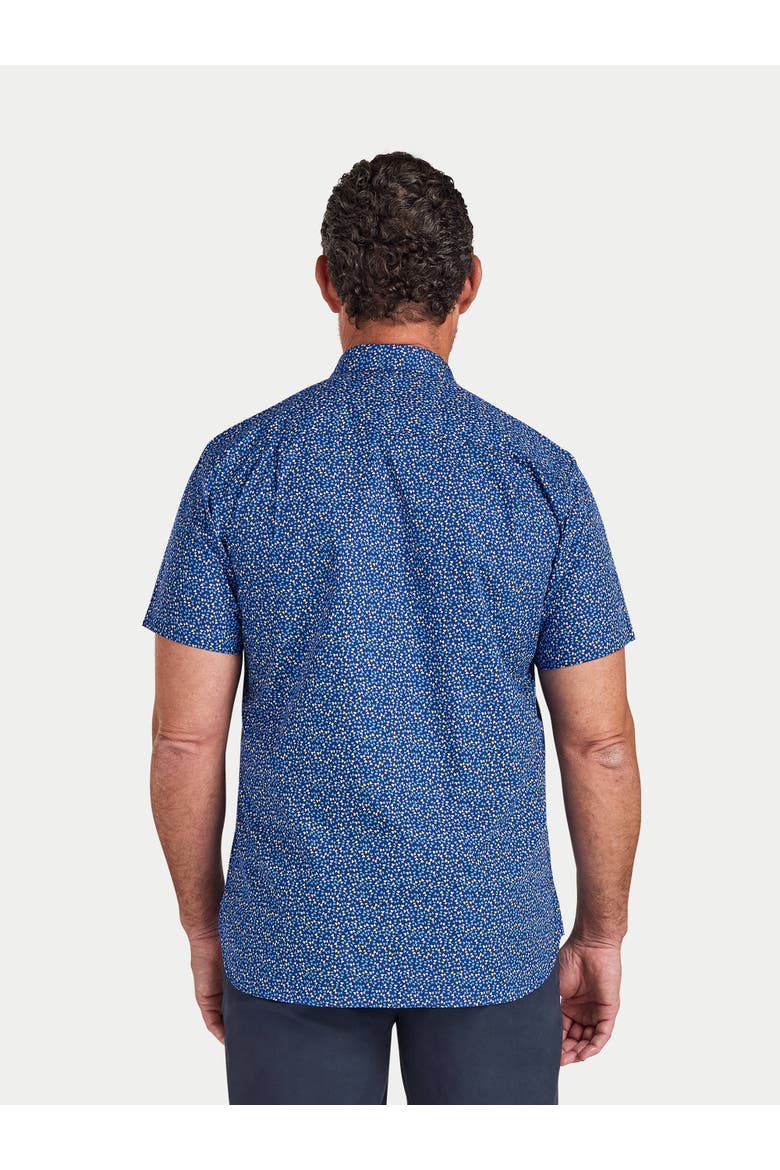 Short Sleeve Flower Bud Shirt, Alternate, color, Navy