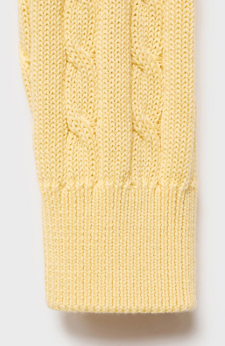 MANGO Cable Knit Cotton Sweater, Alternate, color, Pastel Yellow