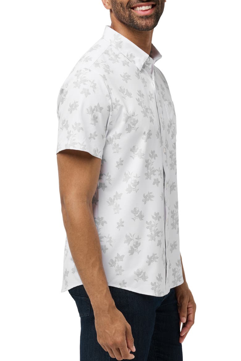 Mist On the Lake Short Sleeve Button-Up Shirt, Alternate, color, WHITE