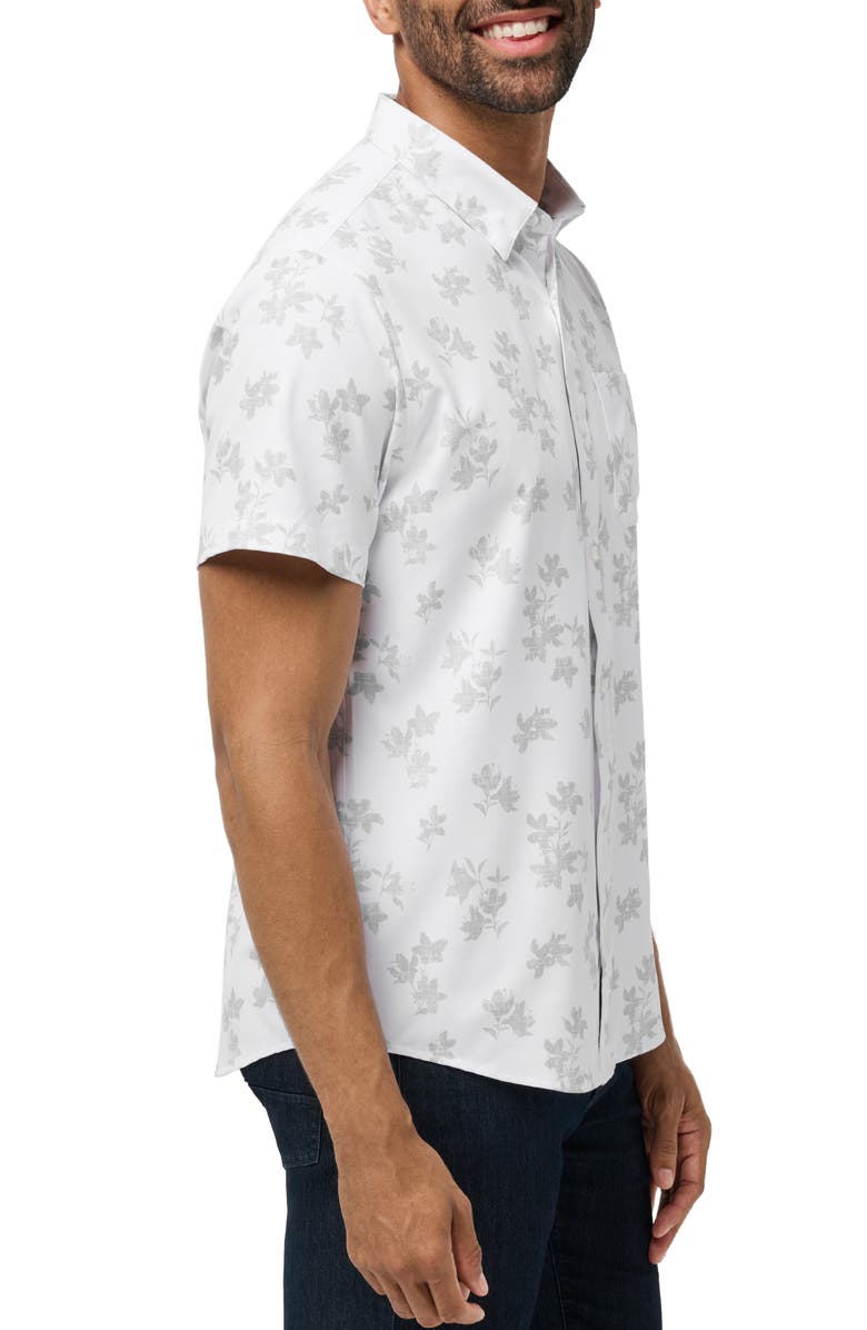 TravisMathew Mist On the Lake Short Sleeve Button-Up Shirt, Alternate, color, White