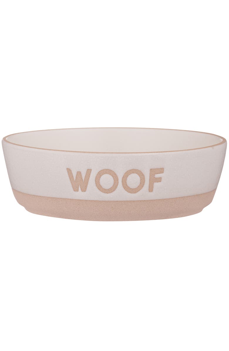 MASON CASH Woof Dog Bowl, 5.9 Inch, 18.6oz, Cream & Tan, Main, color, Multicolored