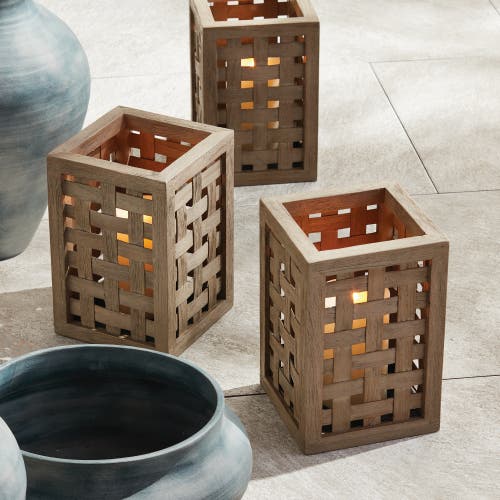 Napa Home & Garden Chatham Outdoor Hurricane Candle Holder In Brown