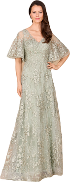 LARA New York V-neck, Cape Sleeve Gown