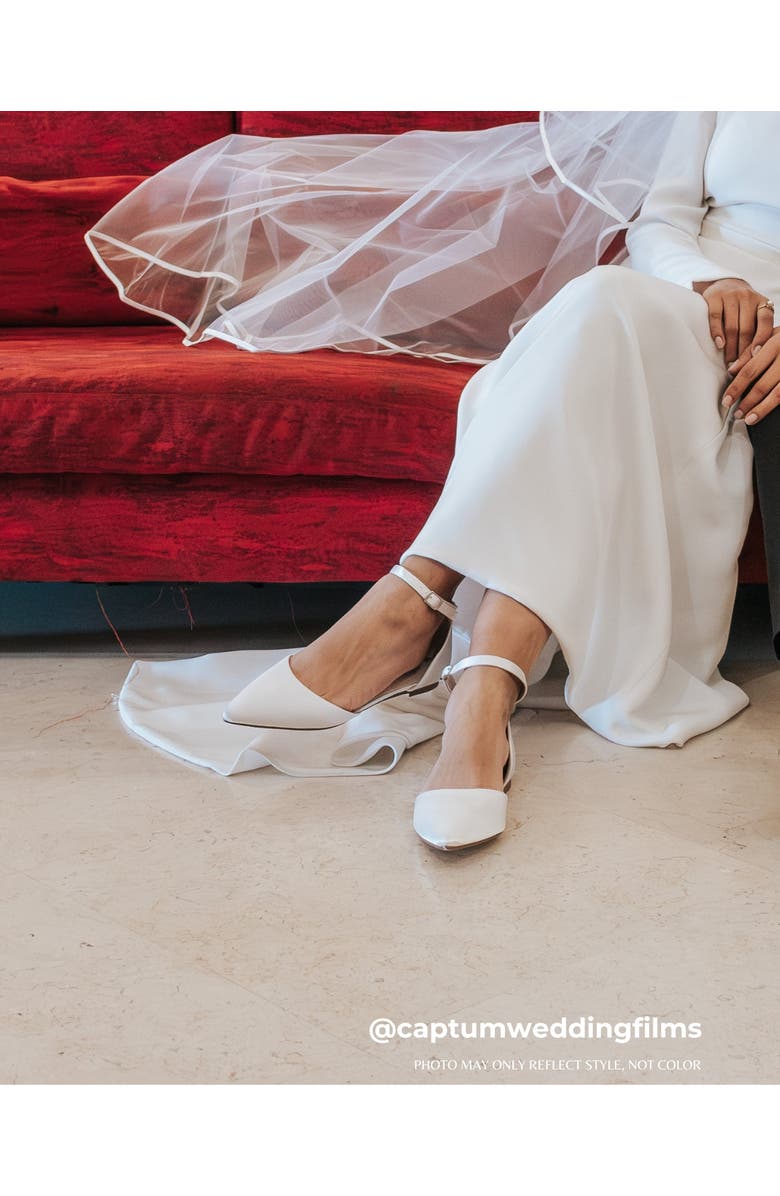 Kailee P Bella Satin pointed toe Ankle Strap, Alternate, color, White