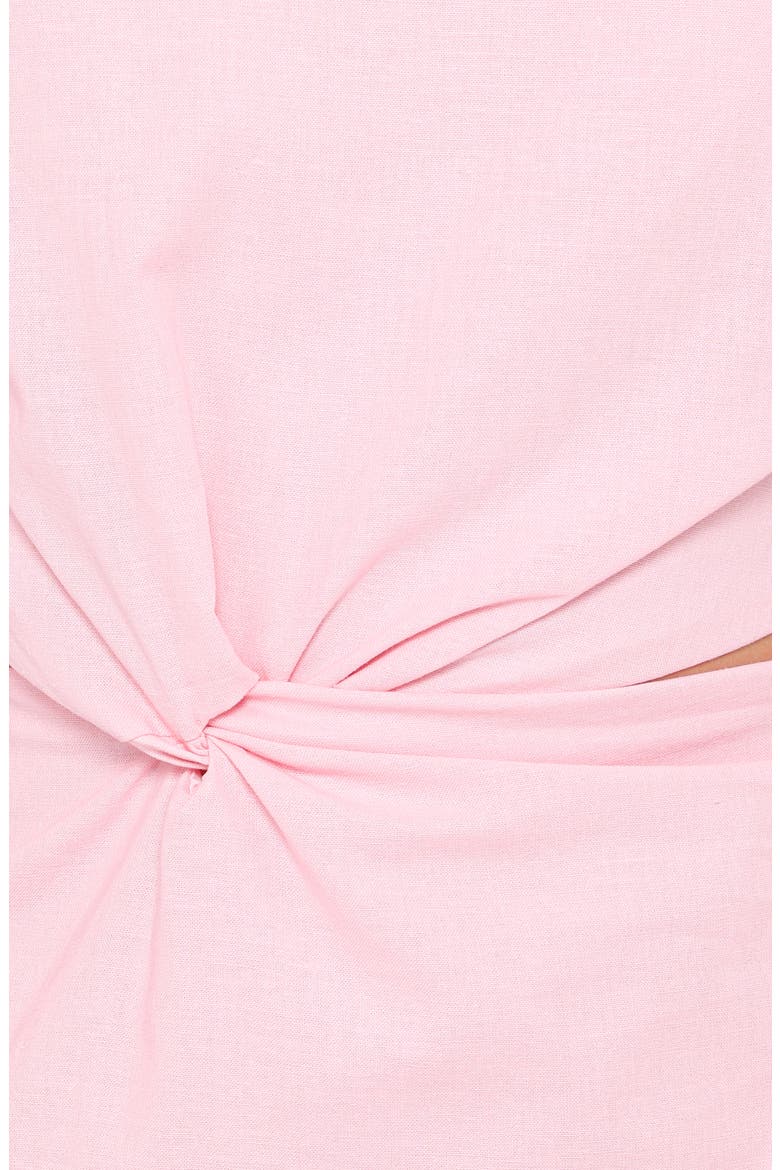 Samira One-Shoulder Cutout Cotton Blend Midi Dress, Alternate, color, PINK