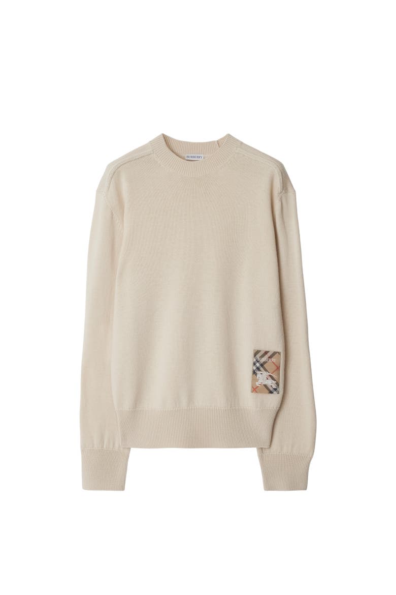 Check Label Wool Sweater, Alternate, color, Nutmeg beige