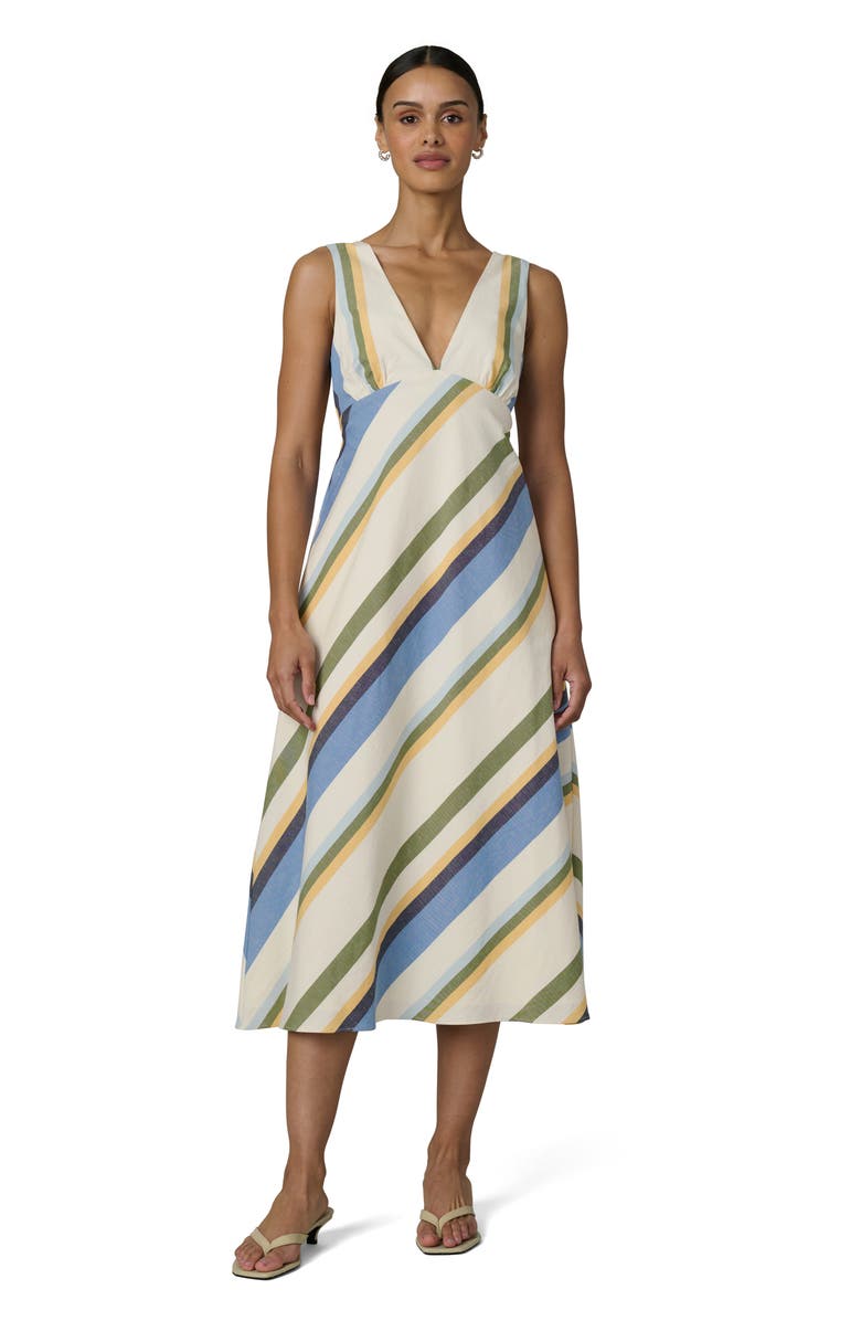Joe's The Joni Stripe Cotton Blend Midi Dress, Alternate, color, Azure Variegated Stripe