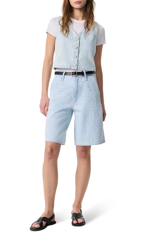 Rag & Bone Blue Tailored Mckenna Textured Denim Shorts In Tweed