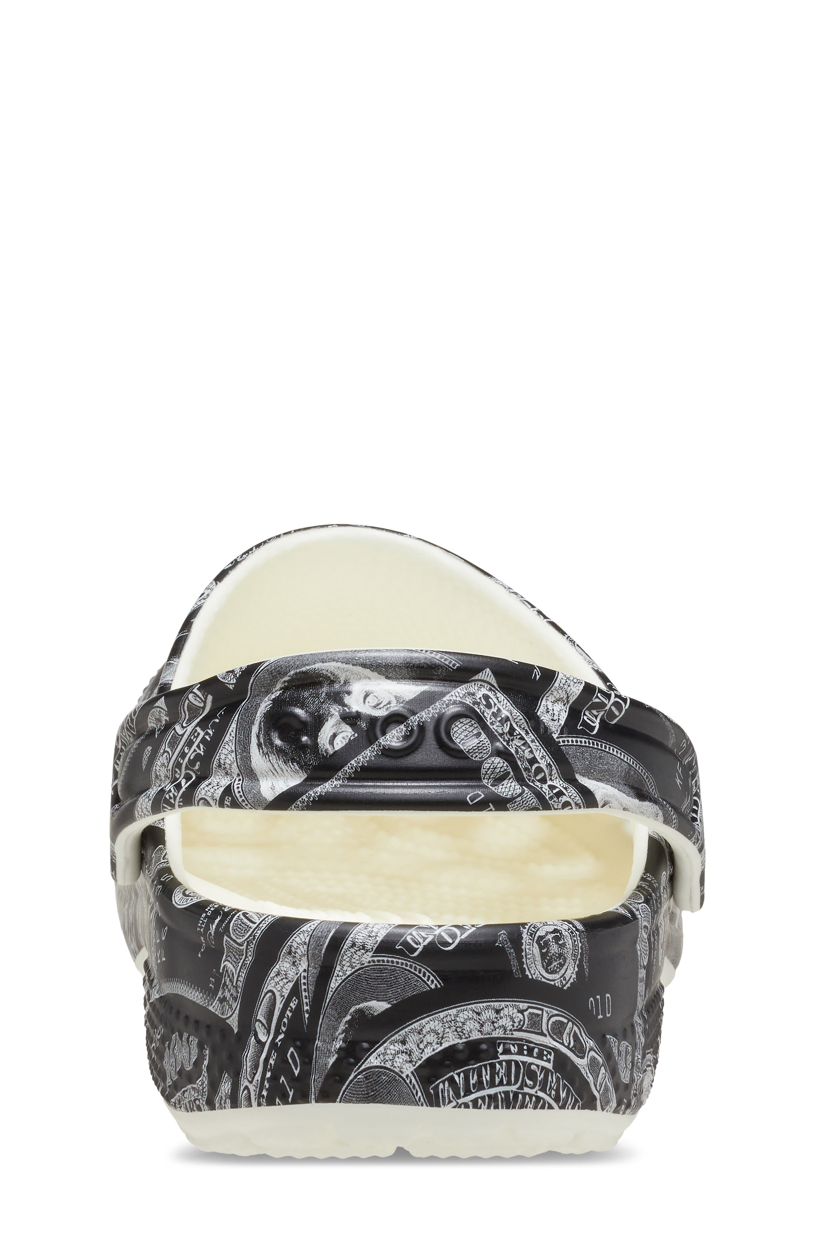 CROCS Kids Classic Crackle Glow in the Dark Clog, Alternate, color, Glow Green