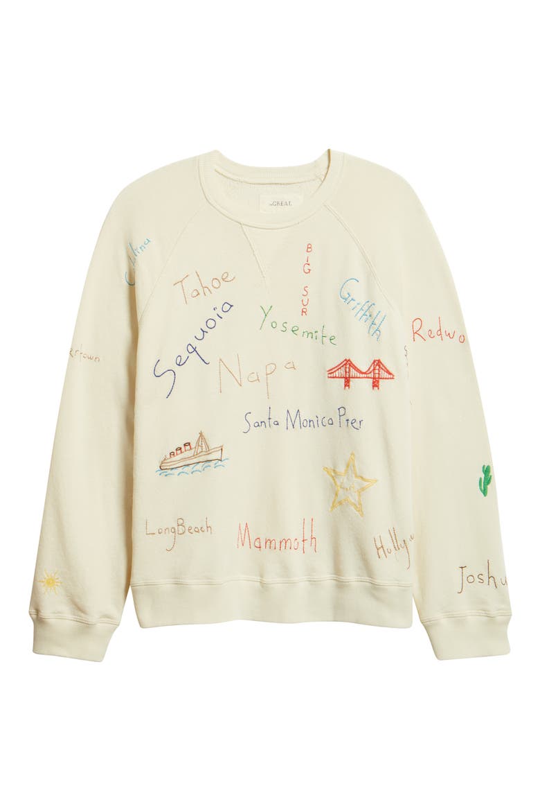 The Slouch Crewneck Sweatshirt, Alternate, color, WASHED WHITE