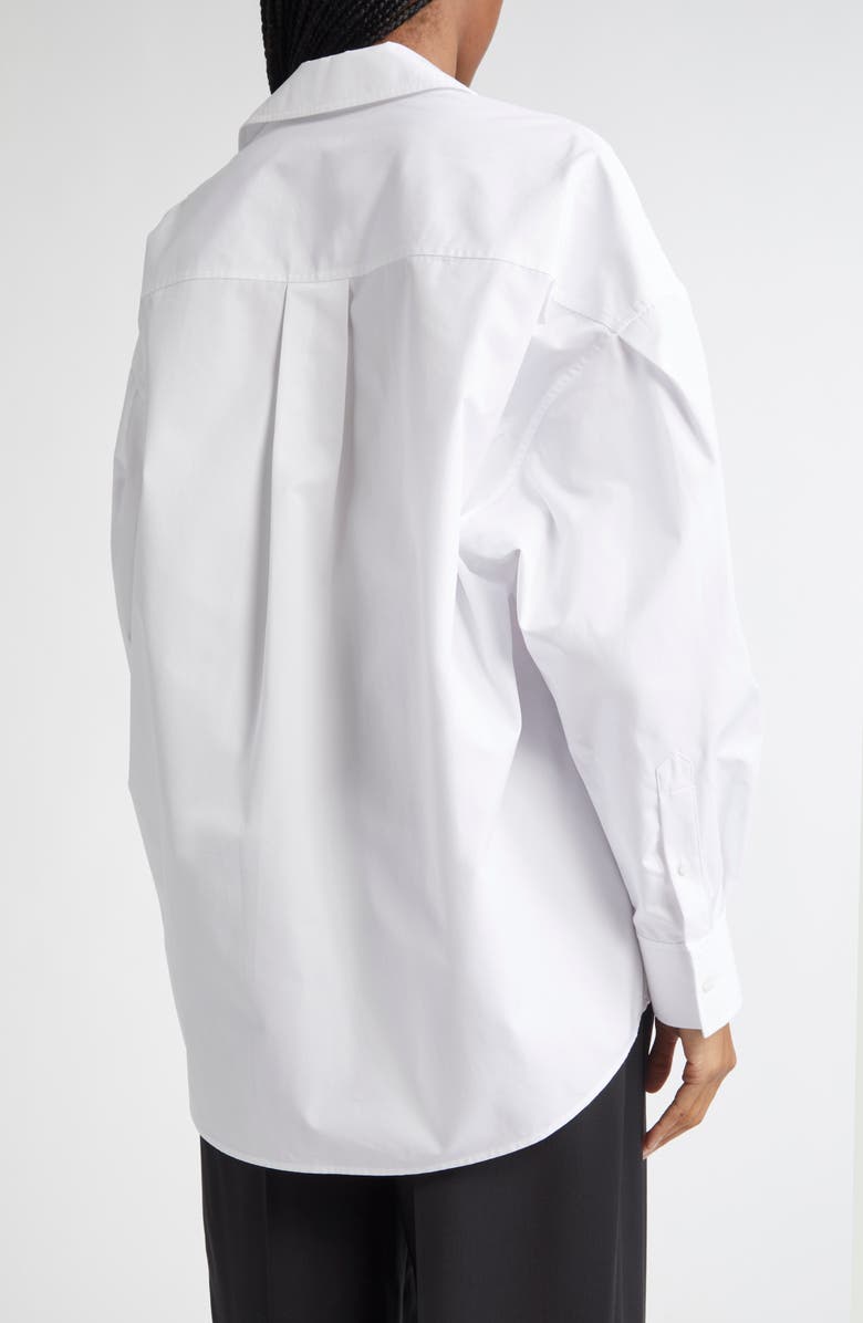 Alexander Wang Embroidered Logo Oversize Button-Up Shirt, Alternate, color, 