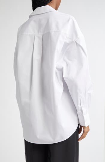 Embroidered Logo Oversize Button-Up Shirt