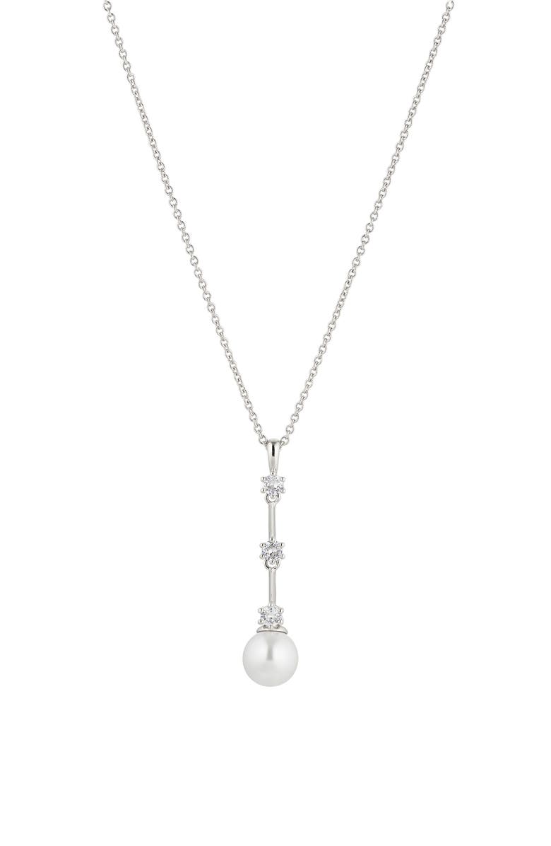 Nadri Olivia Y-Necklace, Main, color, Rhodium