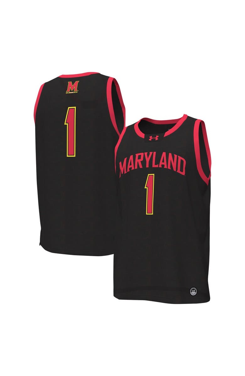 Under Armour Men's Under Armour #1 Black Maryland Terrapins Replica Basketball Jersey, Alternate, color, Black