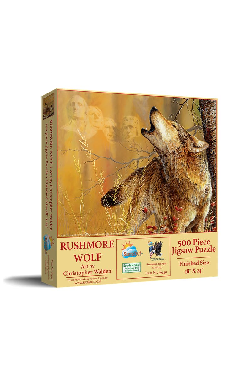 Rushmore Wolf 500 piece Jigsaw Puzzle for Adults, Main, color, Multicolor
