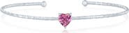 SIMONA Birthstone Cubic Zirconia Heart Open Cuff Bracelet
