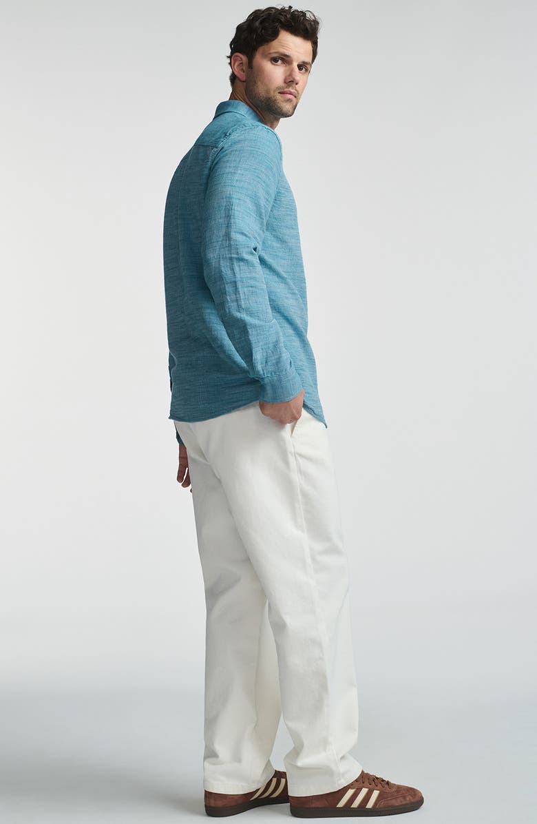 Mavi Jeans Texture Cotton Button-Up Shirt, Alternate, color, Storm Blue