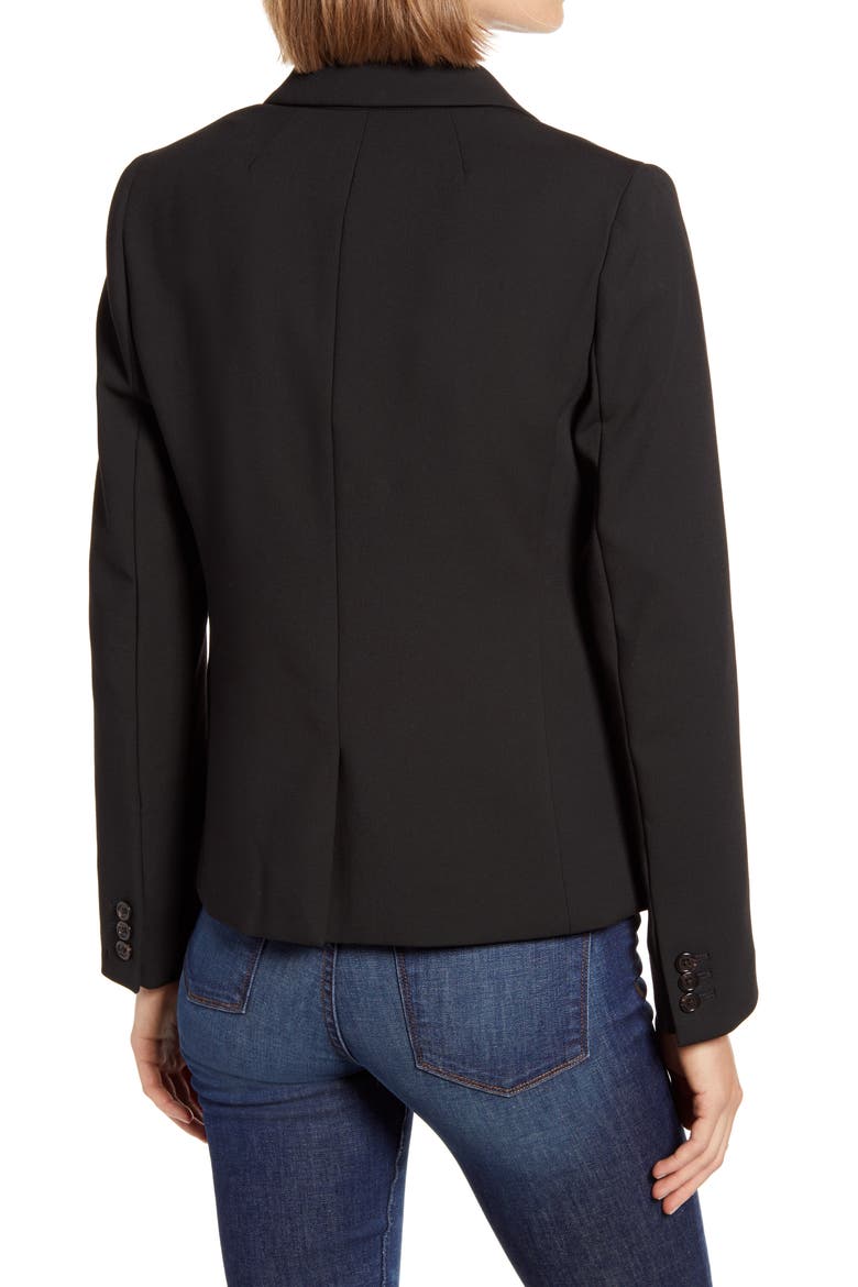 Schoolboy Stretch Crepe Blazer (Nordstrom Exclusive), Alternate, color, BLACK