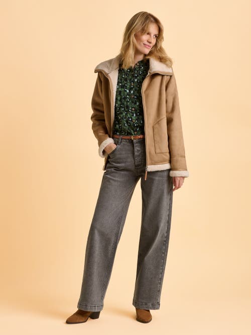 Brakeburn Mylla Long Sleeve Leopard Print Shirt In Green