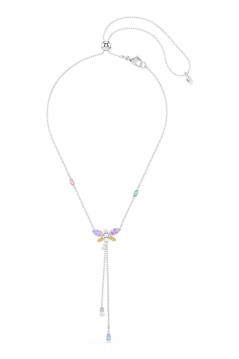 x Ariana Grande Multicolor Crystal Y-Necklace, Alternate, color, SILVER/ MULTI