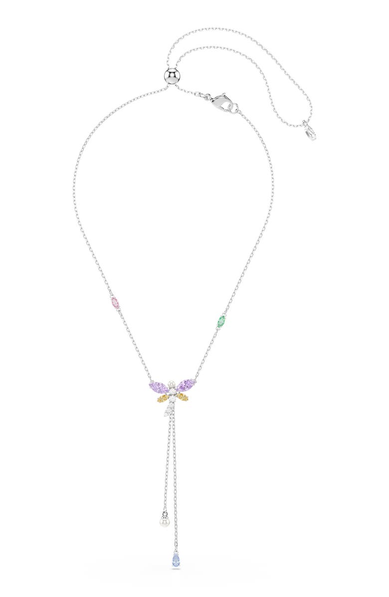 Swarovski x Ariana Grande Multicolor Crystal Y-Necklace, Alternate, color, Silver/ Multi