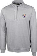 Cutter & Buck Men's Cutter & Buck Heather Gray Pittsburgh Steelers Big & Tall Stealth Quarter-Zip Pullover Jacket